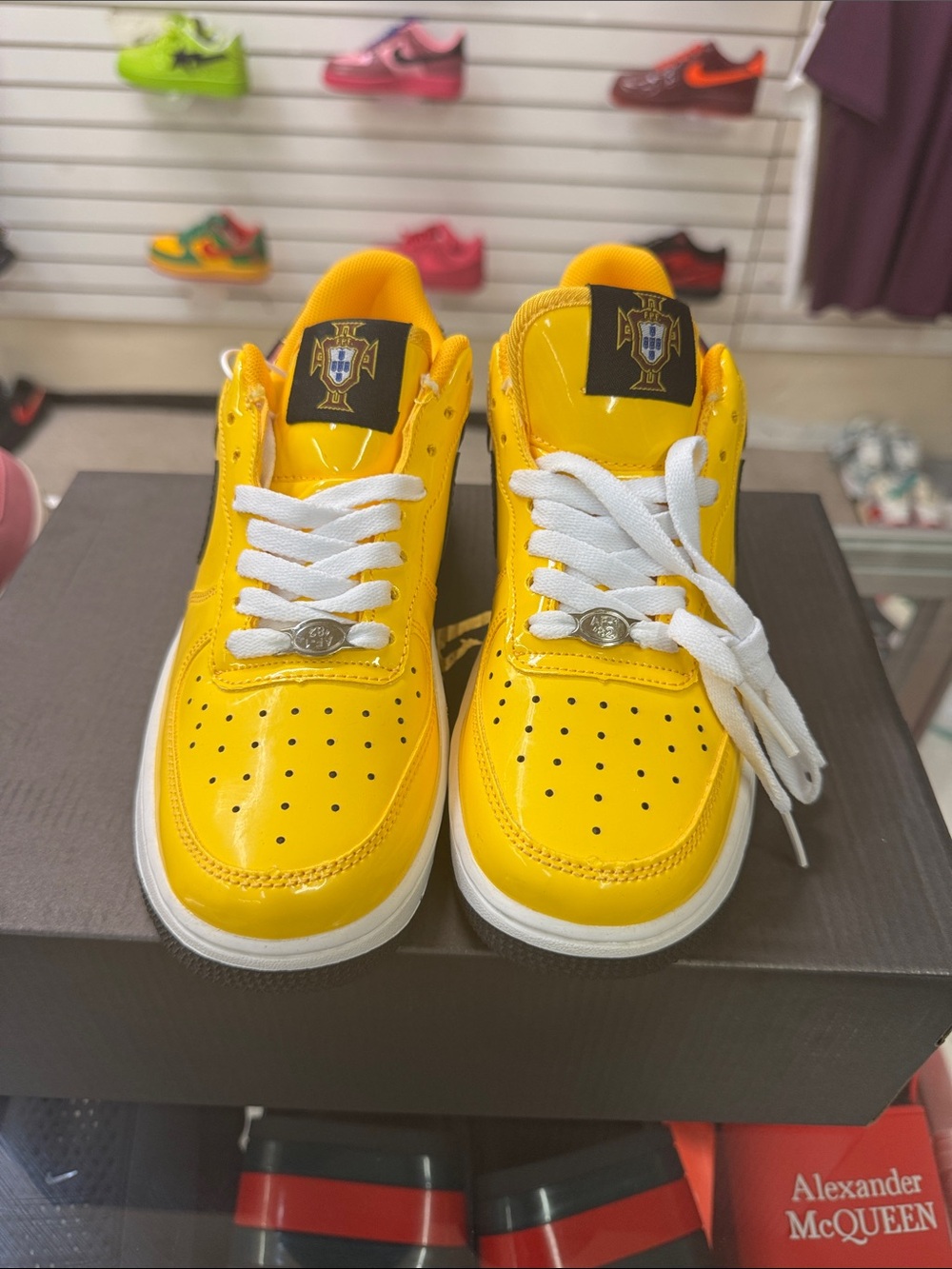 Bright Yellow Kids Low-Top Sneakers with White Laces